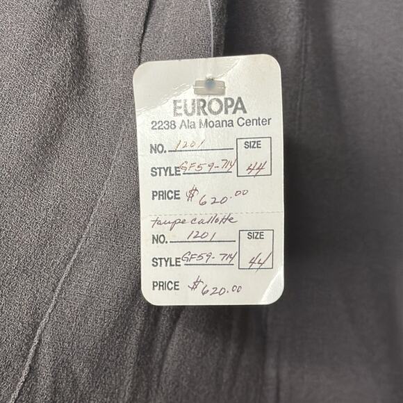 Vintage NWT Umberto Ginocchietti Gray Lined Culottes Long Pants - Picture 4 of 5